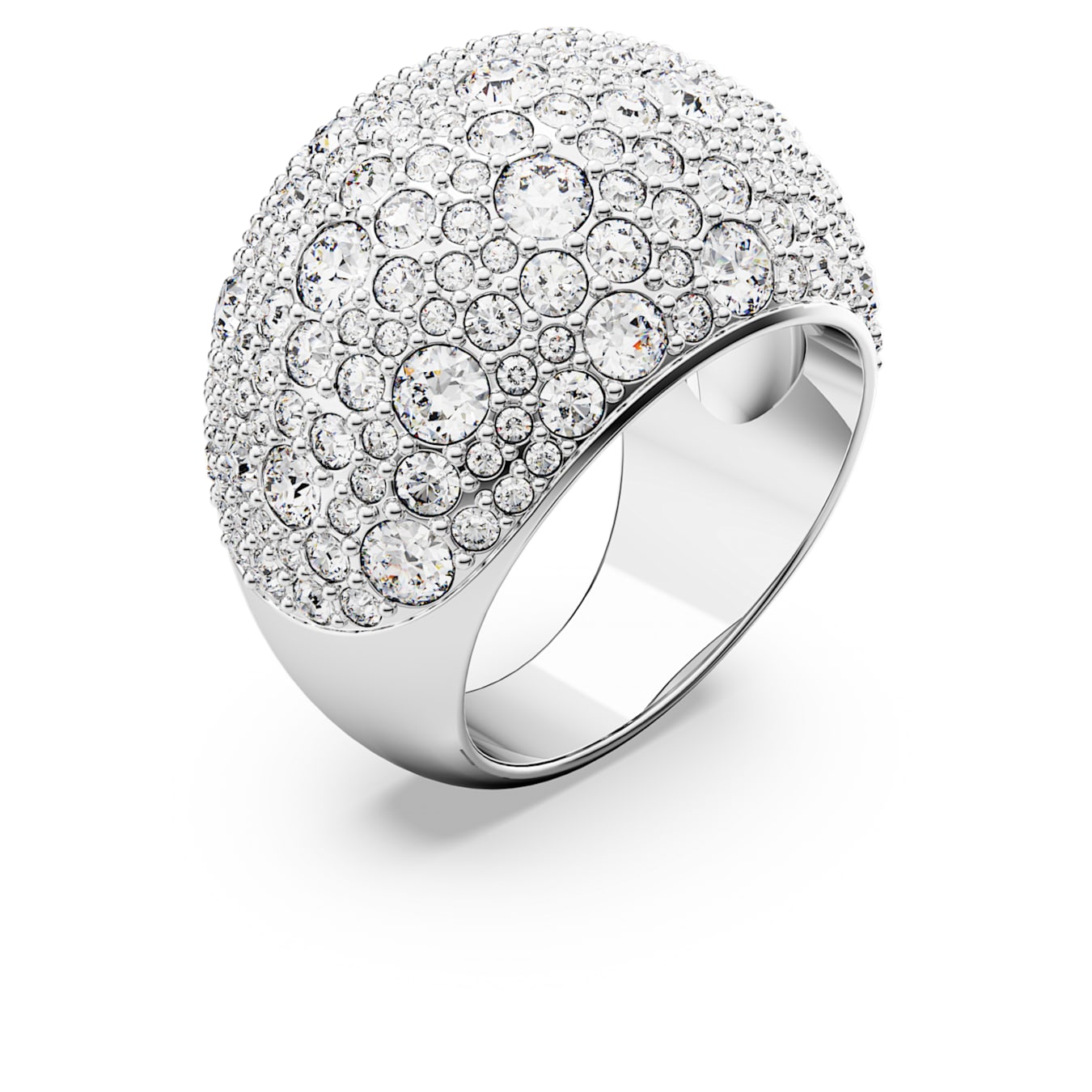 Anillo de cóctel Sublima, Blanco, Baño de rodio