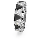 Anillo de cóctel Matrix Talla triangular, Negro, Baño de rodio