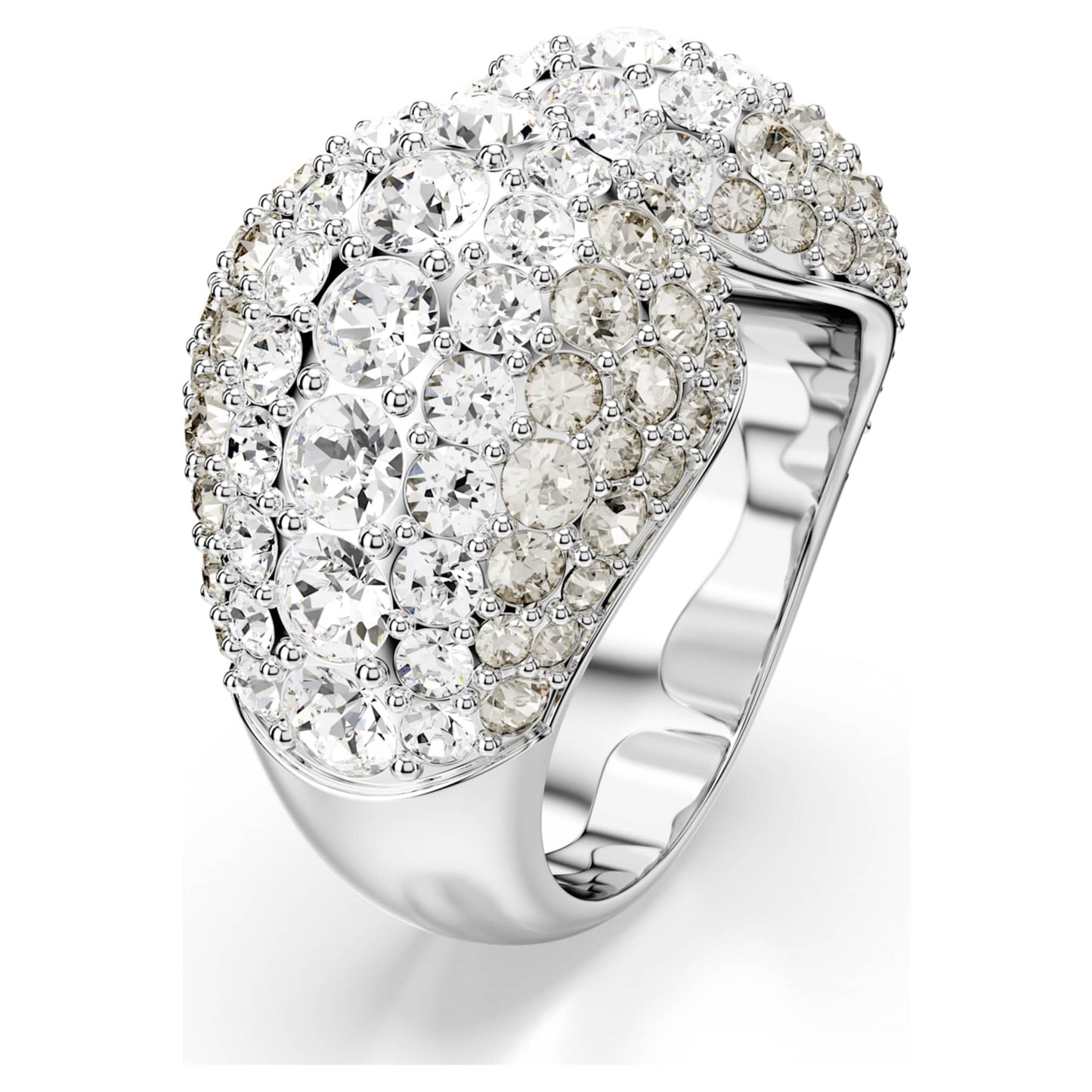 Anillo de cóctel Sublima Talla redonda, Blanco, Baño de rodio
