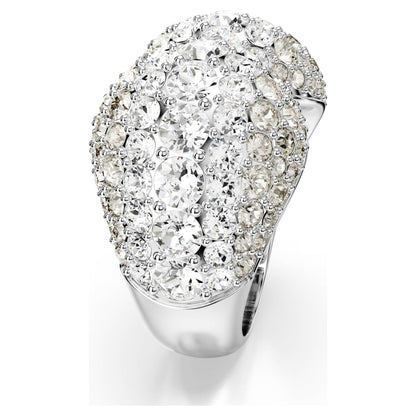 Anillo de cóctel Sublima Talla redonda, Blanco, Baño de rodio