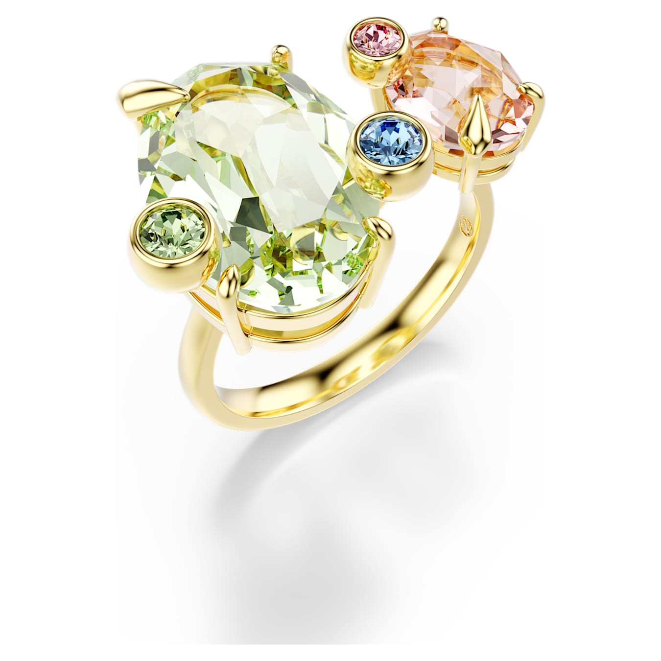Anillo Gema Conjunto (3), Tallas mixtas, Multicolor, Baño tono oro