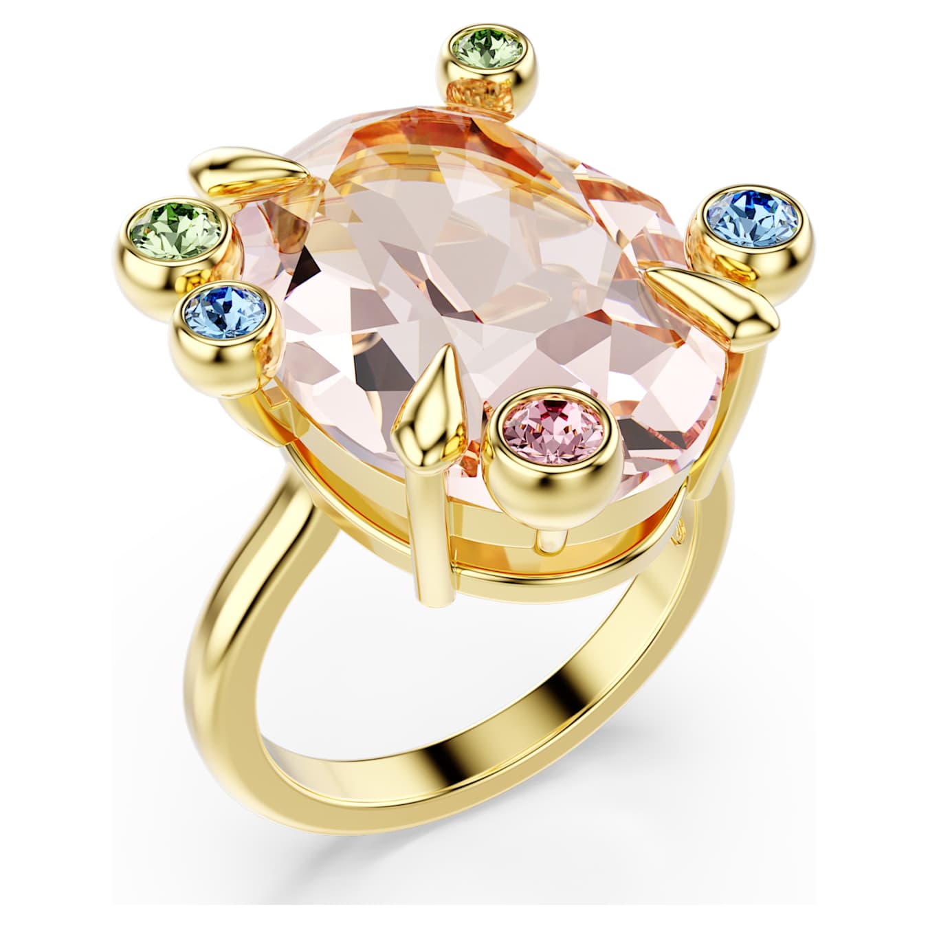 Anillo Gema Conjunto (3), Tallas mixtas, Multicolor, Baño tono oro