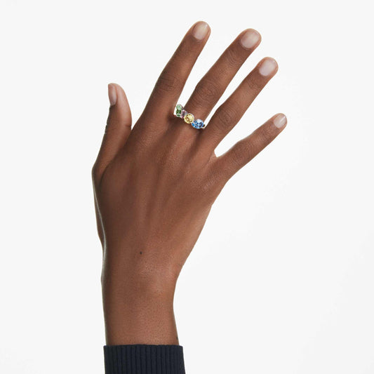 Anillo de cóctel Gema, Tallas mixtas, Multicolor, Baño de rodio