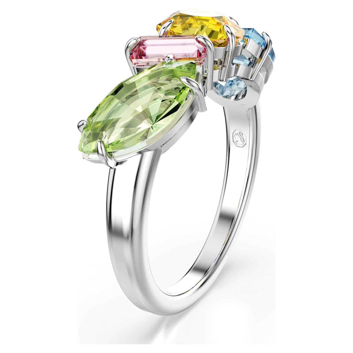 Anillo de cóctel Gema, Tallas mixtas, Multicolor, Baño de rodio