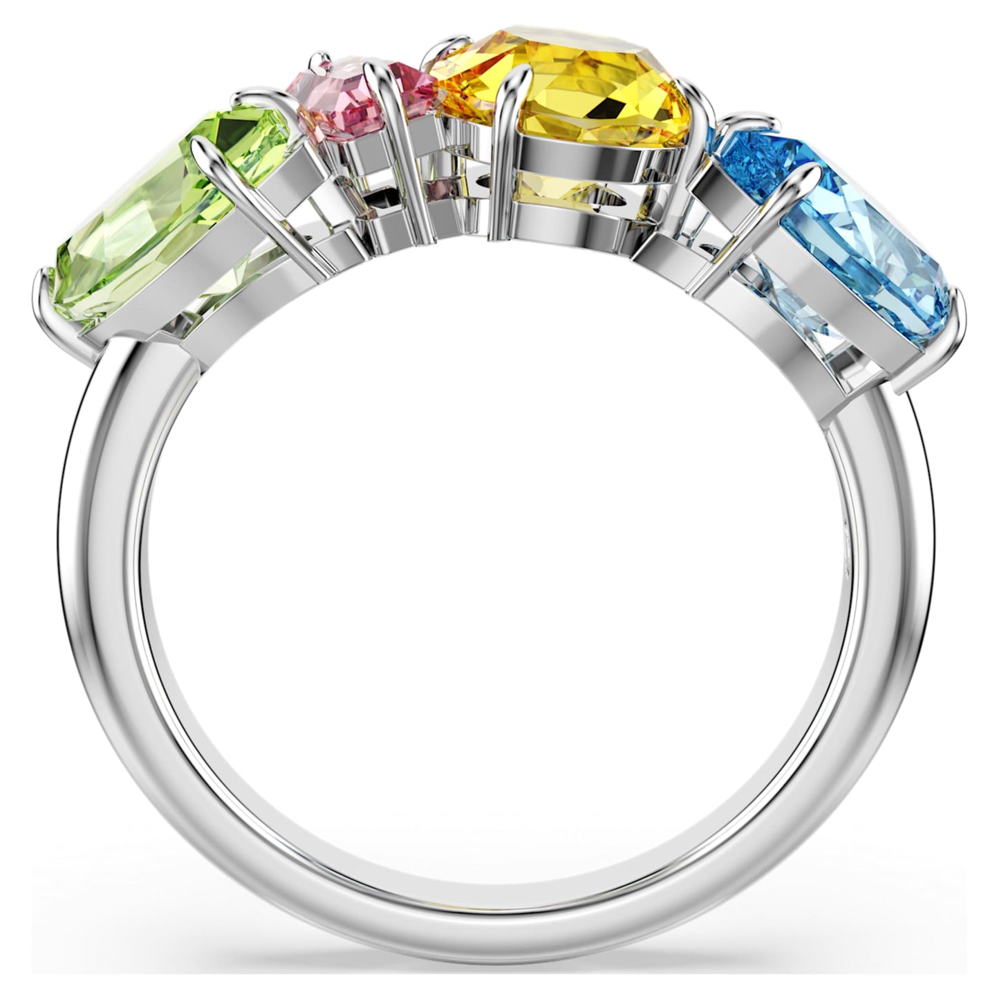 Anillo de cóctel Gema, Tallas mixtas, Multicolor, Baño de rodio