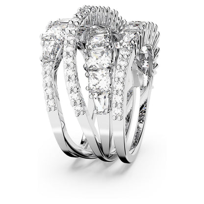 Anillo Hyperbola Tallas mixtas, Blanco, Baño de rodio