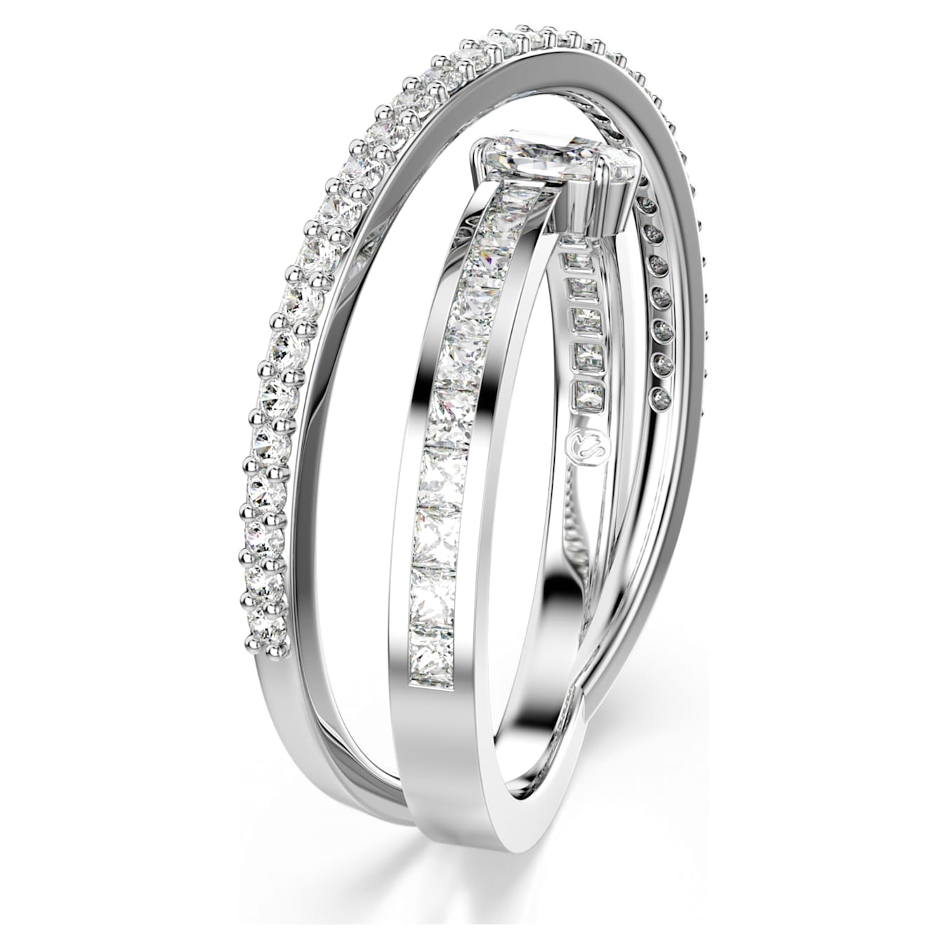 Anillo Hyperbola, Tallas mixtas, Blanco, Baño de rodio