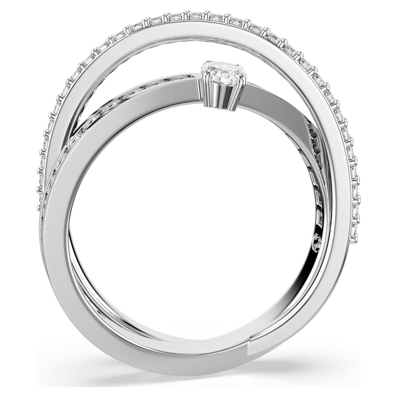 Anillo Hyperbola, Tallas mixtas, Blanco, Baño de rodio