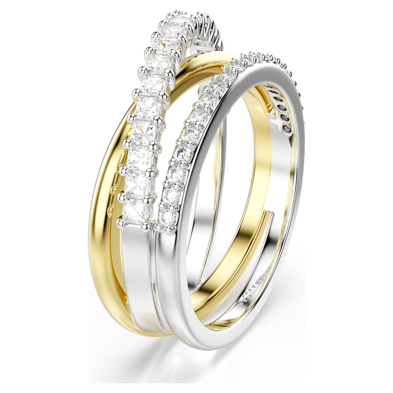 Anillo Hyperbola Tallas mixtas, Blanco, Combinación de acabados metálicos