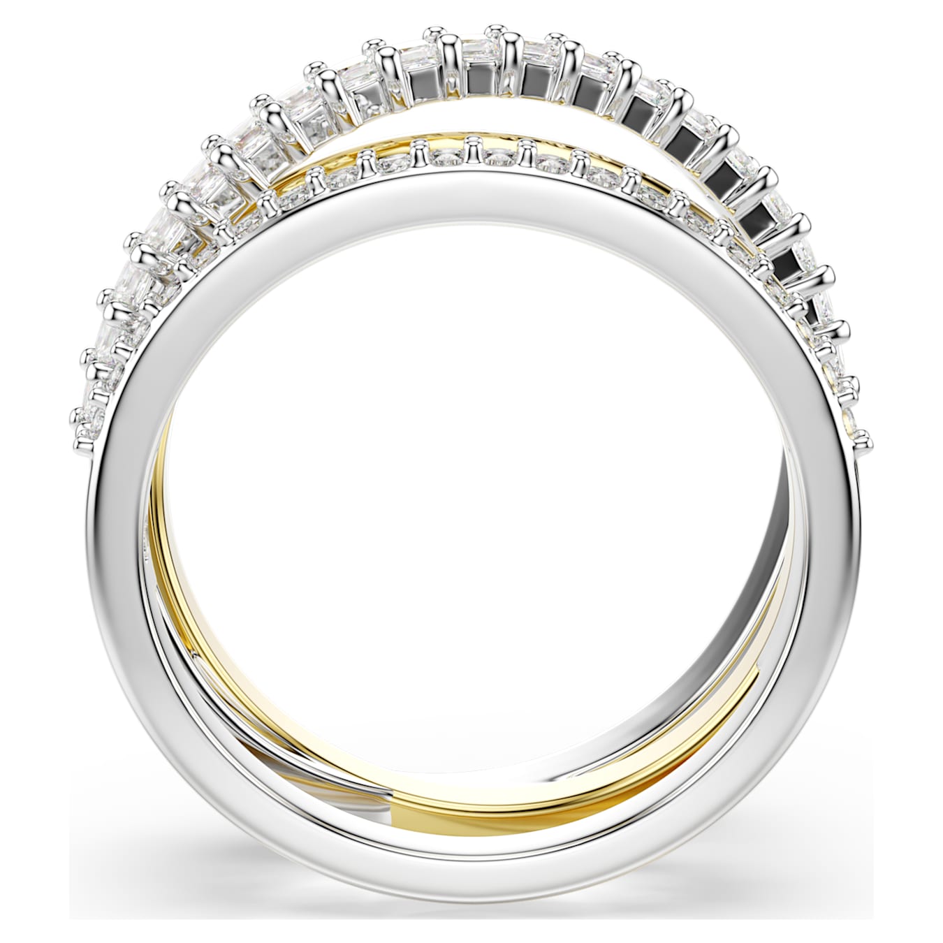 Anillo Hyperbola Tallas mixtas, Blanco, Combinación de acabados metálicos