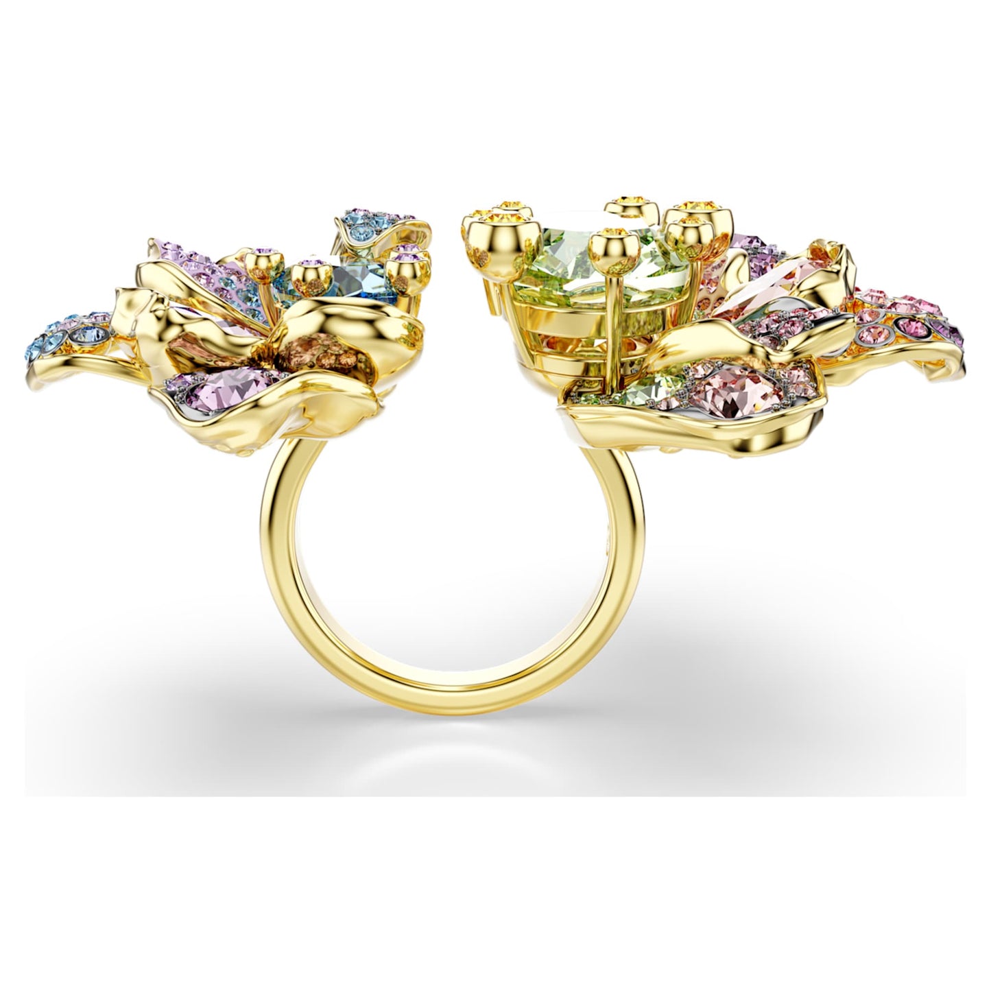 Anillo Idyllia Tallas mixtas, Pavé, Flor, Multicolor, Combinación de acabados metálicos
