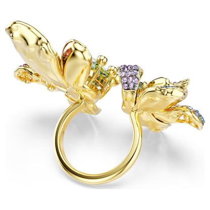 Anillo Idyllia Tallas mixtas, Pavé, Flor, Multicolor, Combinación de acabados metálicos