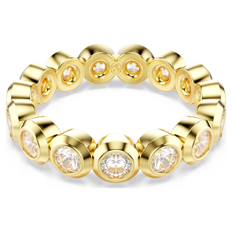 Anillo ImberTalla redonda, Blanco, Baño tono oro