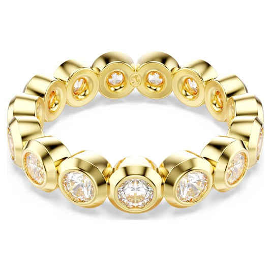 Anillo ImberTalla redonda, Blanco, Baño tono oro