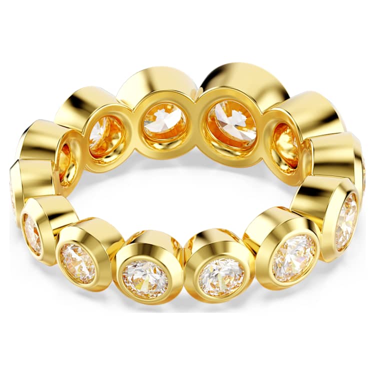 Anillo Imber Tallas redondas combinadas, Blanco, Baño tono oro