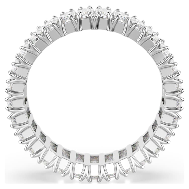 Anillo Matrix Talla baguette, Blanco, Acabado en tono plateado