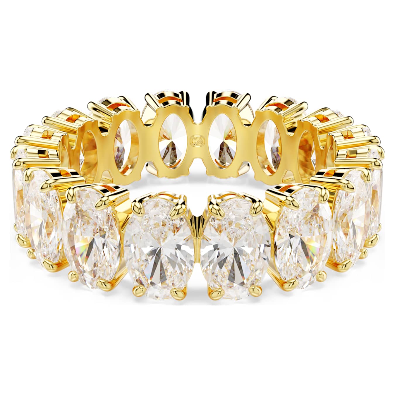 Anillo Matrix Talla ovalada, Blanco, Baño tono oro