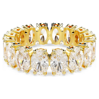 Anillo Matrix Talla ovalada, Blanco, Baño tono oro