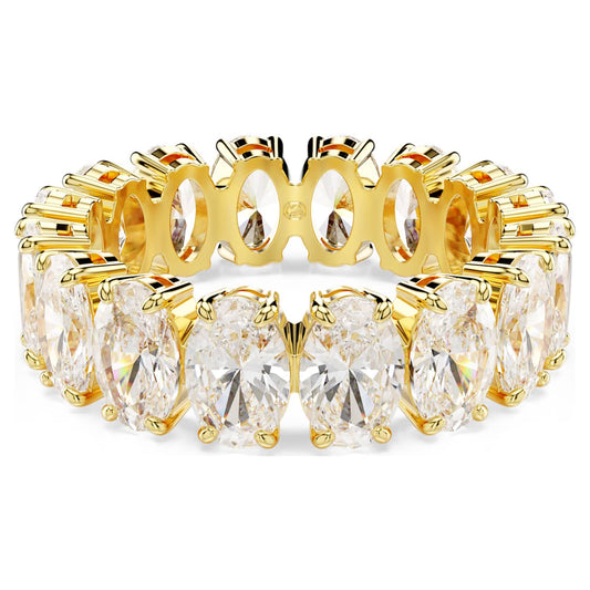 Anillo Matrix Talla ovalada, Blanco, Baño tono oro