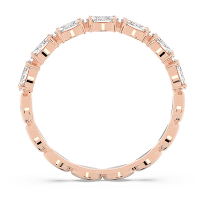 Anillo Matrix Vittore Talla marquisa, Blanco, Baño tono oro rosa