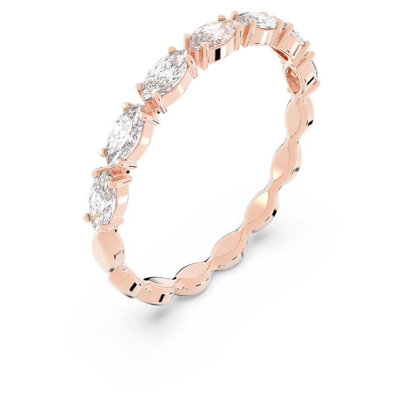 Anillo Matrix Vittore Talla marquisa, Blanco, Baño tono oro rosa