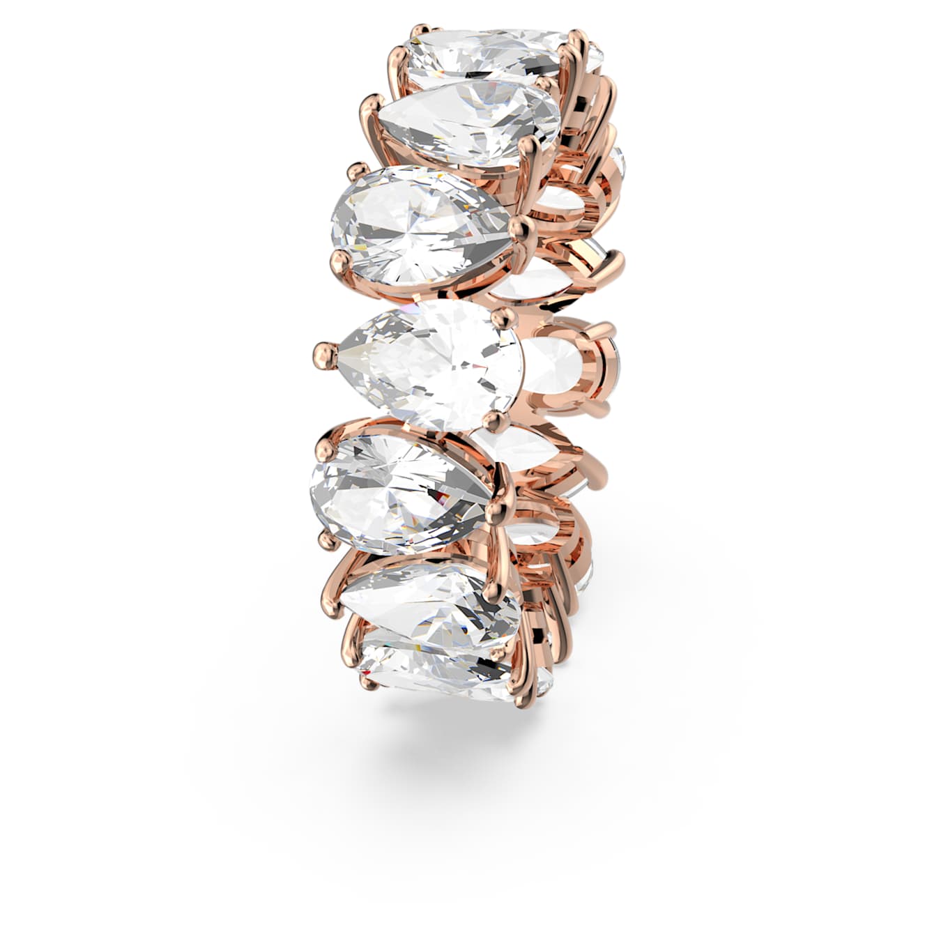 Anillo Matrix Vittore Talla pera, Blanco, Baño tono oro rosa