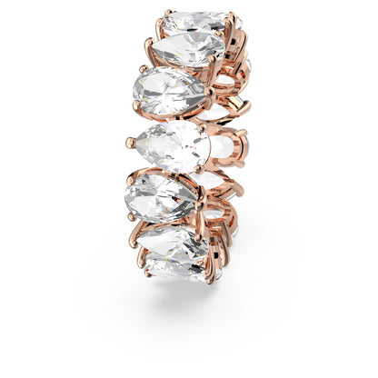 Anillo Matrix Vittore Talla pera, Blanco, Baño tono oro rosa
