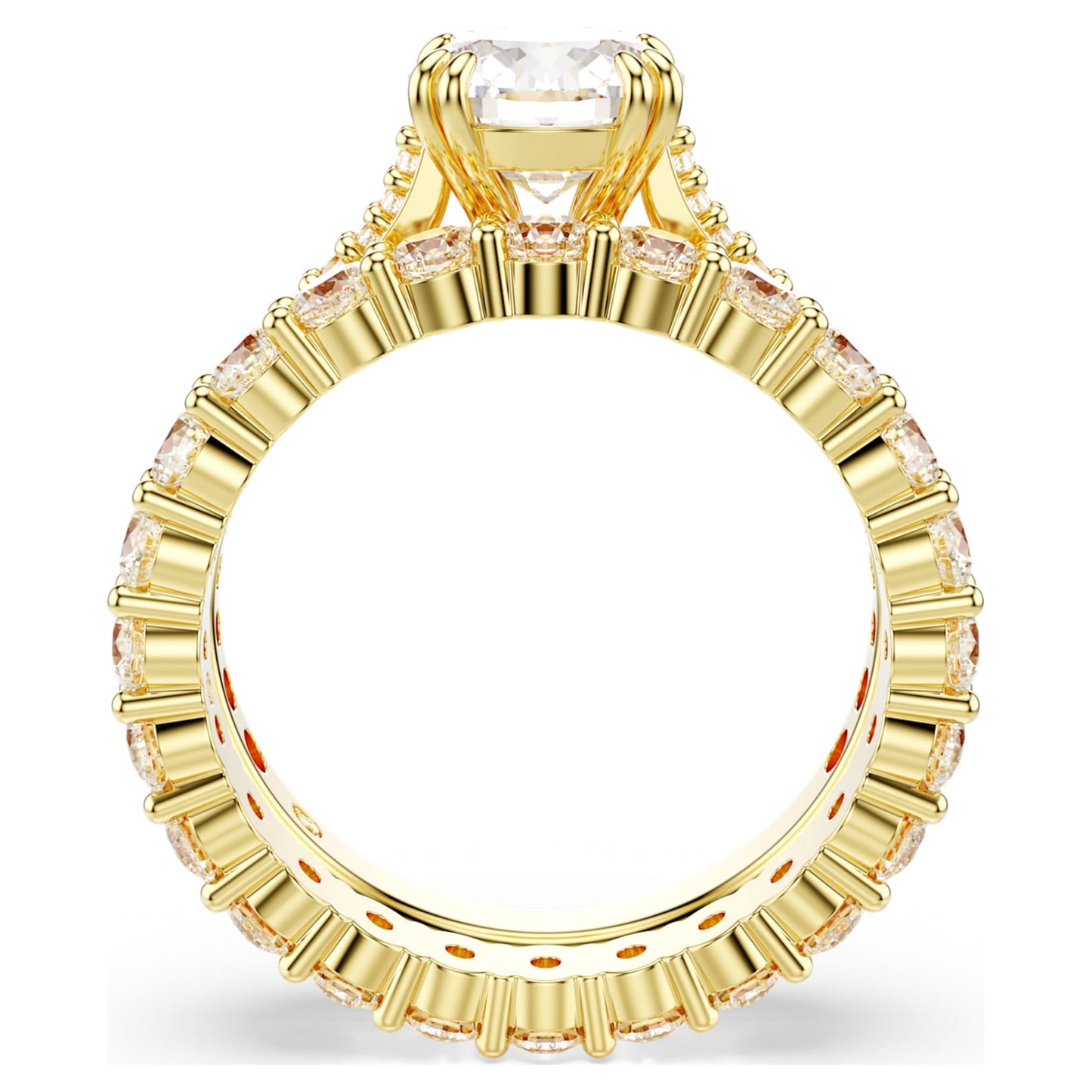 Anillo Stilla, Conjunto (2), Talla redonda, Blanco, Baño tono oro