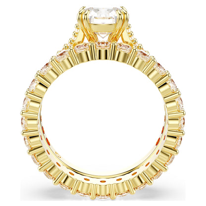 Anillo Stilla, Conjunto (2), Talla redonda, Blanco, Baño tono oro