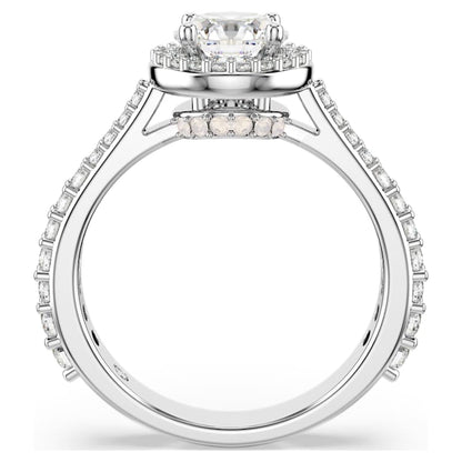 Anillo Una Angelic Talla redonda, Blanco, Acabado en tono plateado