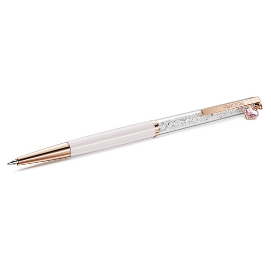 Bolígrafo Crystalline Corazón, Rosa, Lacado rosa, baño tono oro rosa