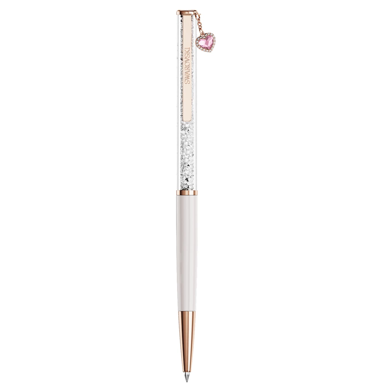 Bolígrafo Crystalline Corazón, Rosa, Lacado rosa, baño tono oro rosa