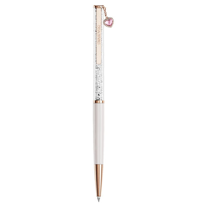 Bolígrafo Crystalline Corazón, Rosa, Lacado rosa, baño tono oro rosa
