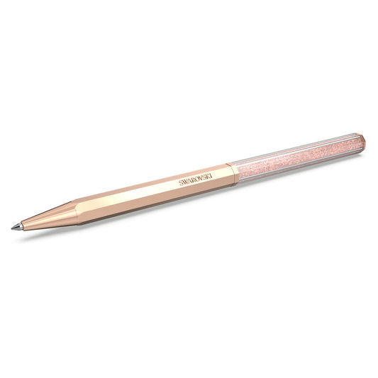 Bolígrafo Crystalline Forma octagonal, Tono oro rosa, Baño tono oro rosa