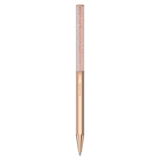 Bolígrafo Crystalline Forma octagonal, Tono oro rosa, Baño tono oro rosa