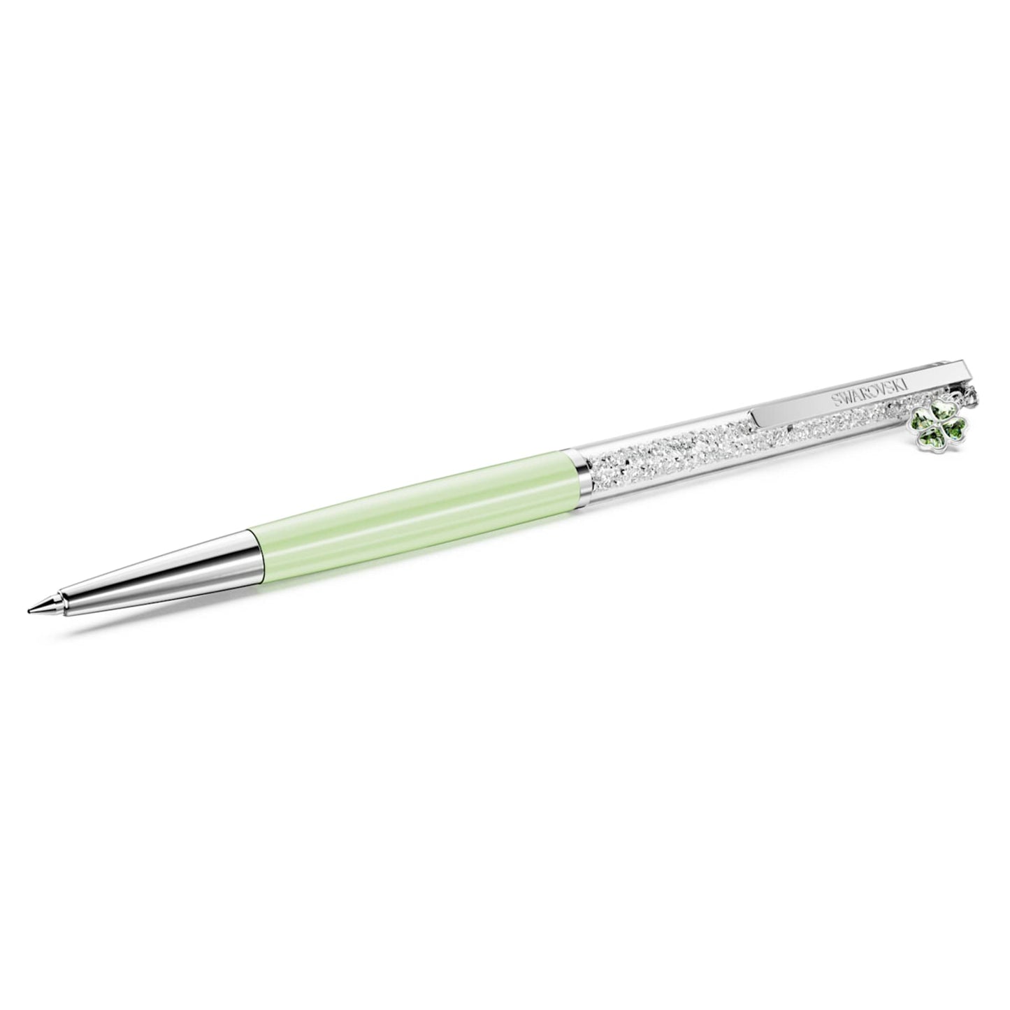 Bolígrafo Crystalline Trébol, Verde, Lacado verde, cromado