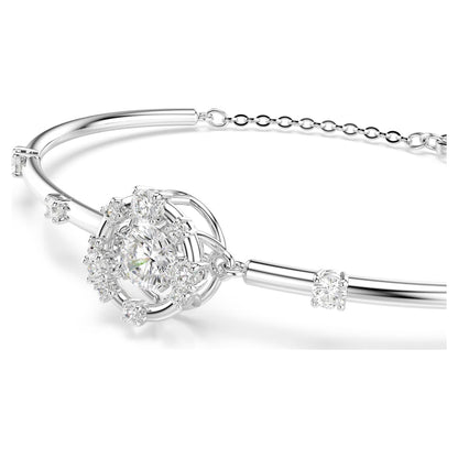Brazalete Constella Talla redonda, Dancing Stone, Blanco, Baño de rodio