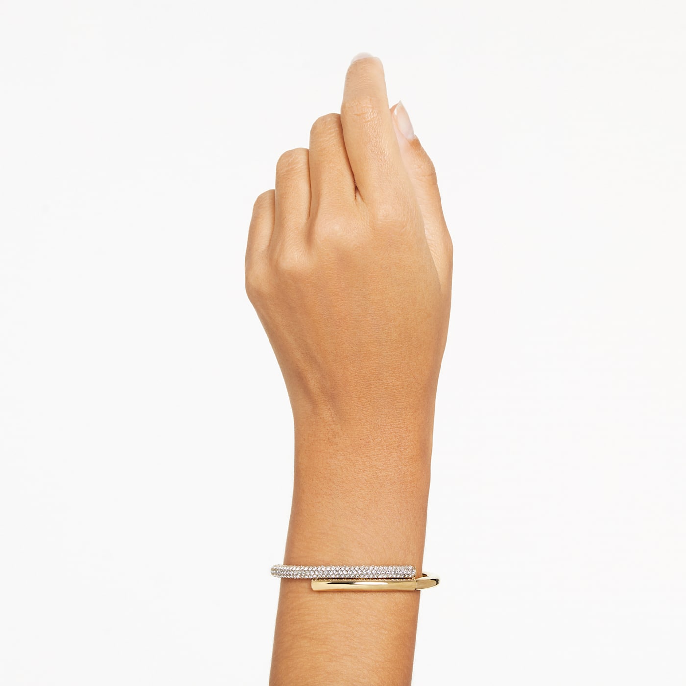 Brazalete Dextera, Tallas mixtas, Blanco, Baño tono oro