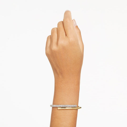 Brazalete Dextera, Tallas mixtas, Blanco, Baño tono oro