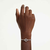 Brazalete Dextera Talla redonda, Blanco, Baño de rodio