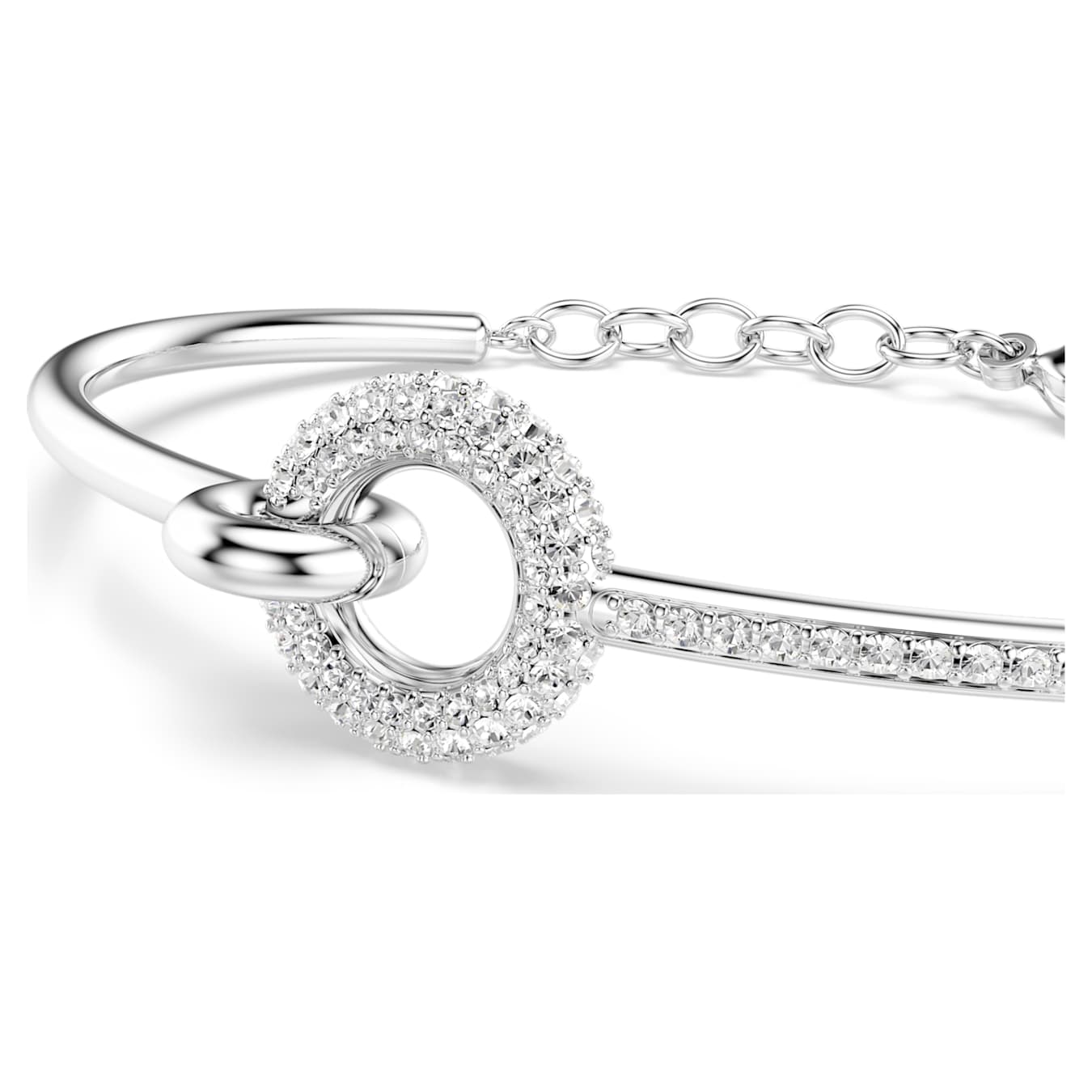 Brazalete Dextera Talla redonda, Blanco, Baño de rodio