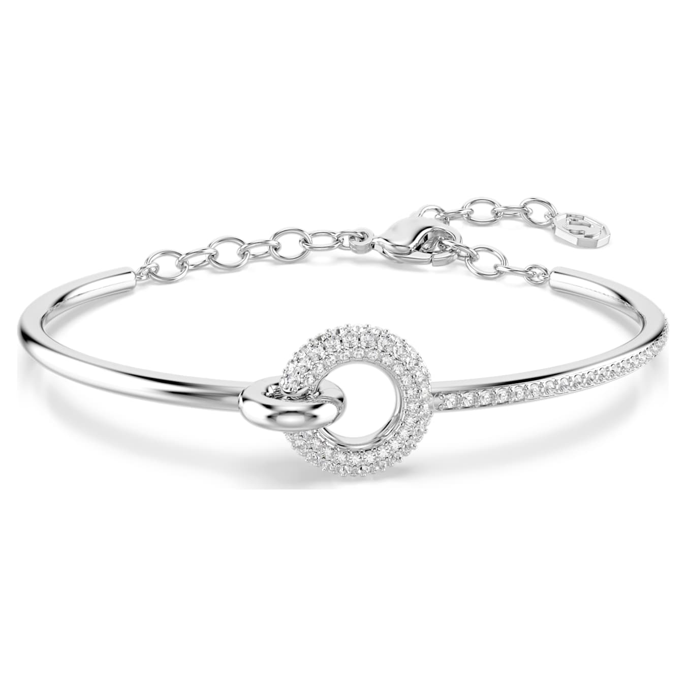 Brazalete Dextera Talla redonda, Blanco, Baño de rodio