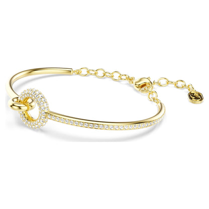 Brazalete Dextera Talla redonda, Blanco, Baño tono oro