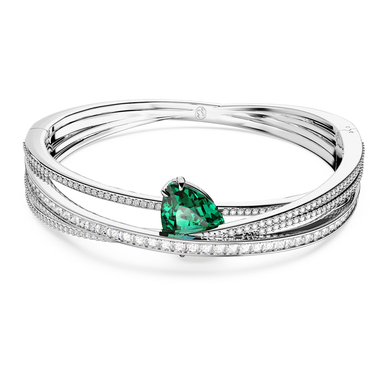 Brazalete Hyperbola, Circonita neutra en carbono, Verde, Baño de rodio