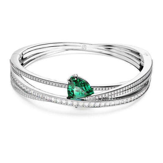 Brazalete Hyperbola, Circonita neutra en carbono, Verde, Baño de rodio