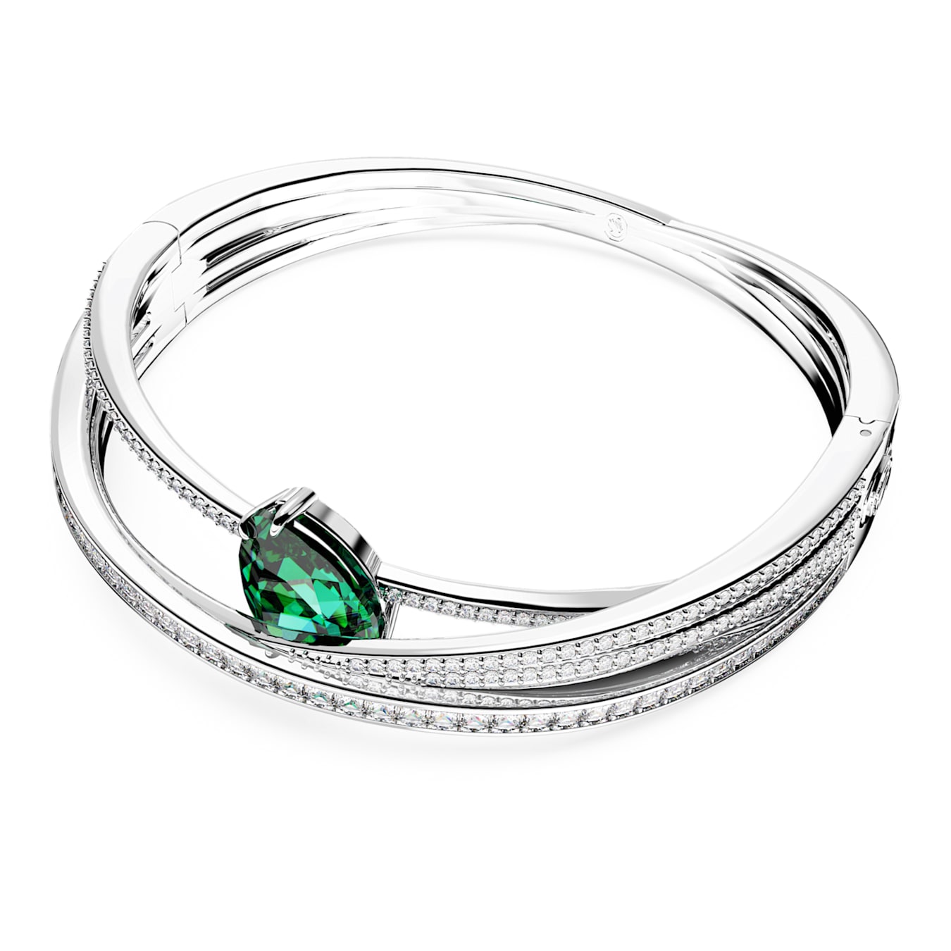 Brazalete Hyperbola, Circonita neutra en carbono, Verde, Baño de rodio