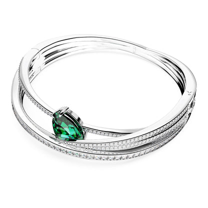 Brazalete Hyperbola, Circonita neutra en carbono, Verde, Baño de rodio
