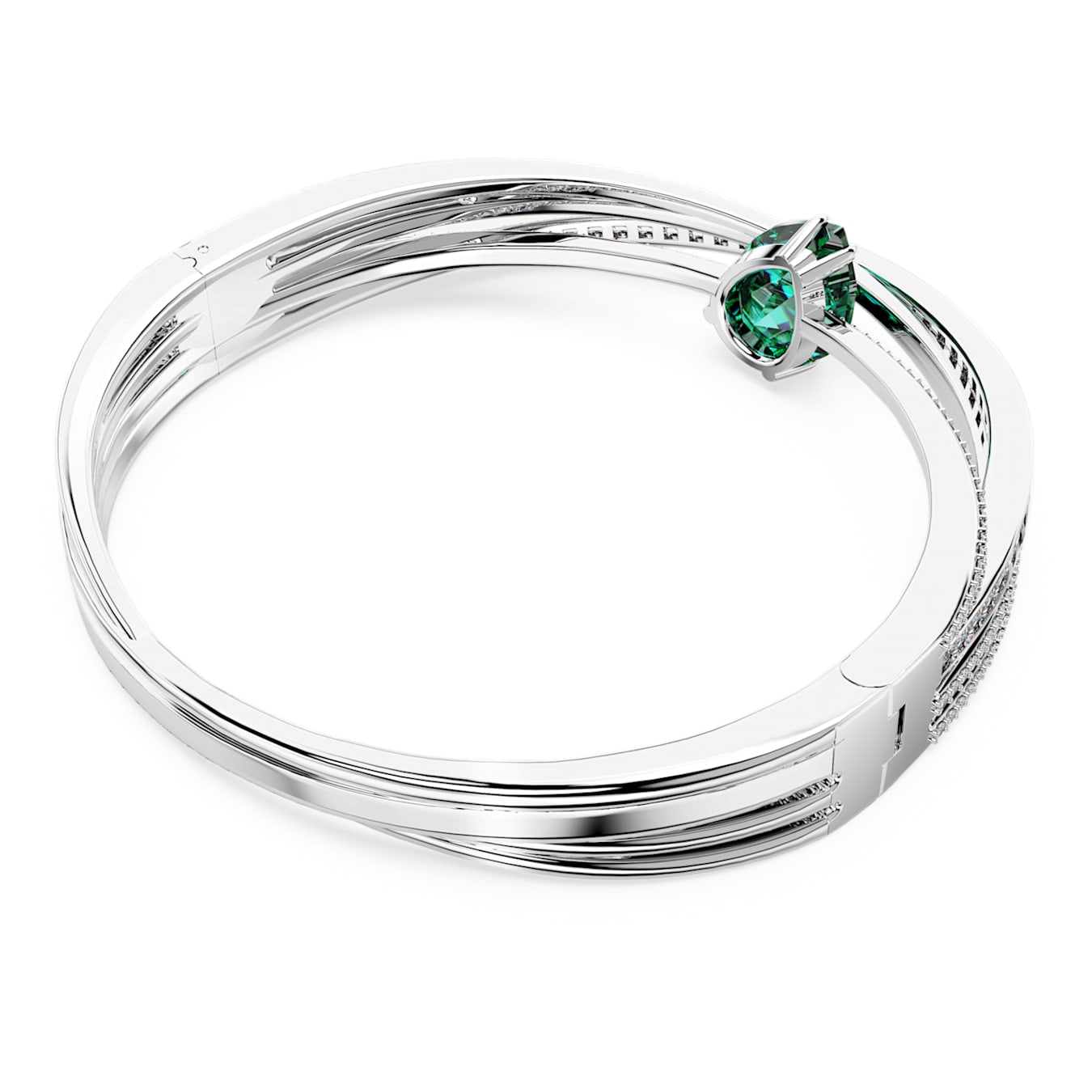 Brazalete Hyperbola, Circonita neutra en carbono, Verde, Baño de rodio