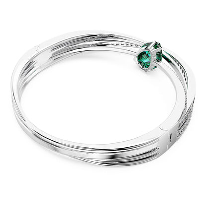 Brazalete Hyperbola, Circonita neutra en carbono, Verde, Baño de rodio