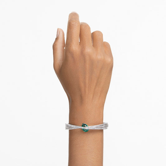Brazalete Hyperbola, Circonita neutra en carbono, Verde, Baño de rodio